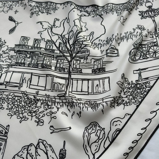 Care label detail on silk scarf, MonBebe Singapore