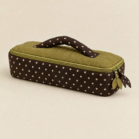Poppy quilted travel case, Large size, flat lay, MonBebe Singapore