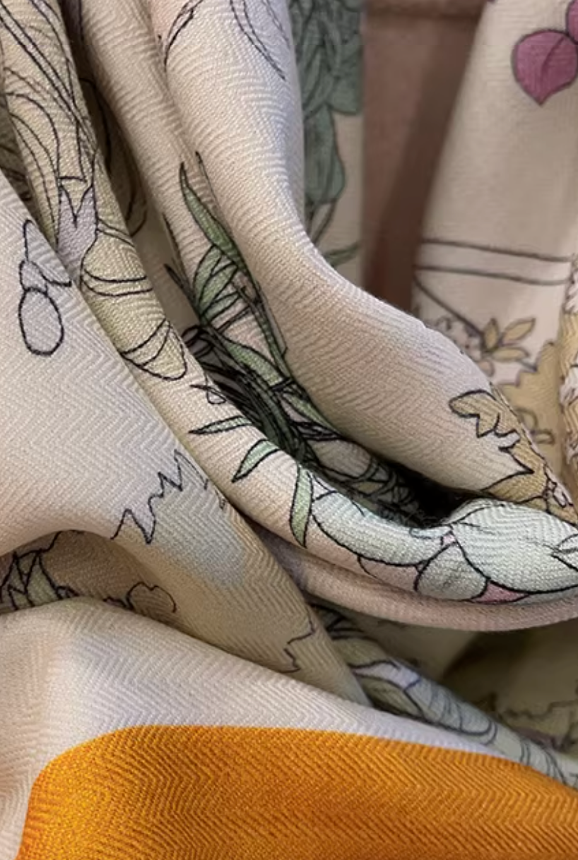 Silk-wool blends scarf collection banner image.