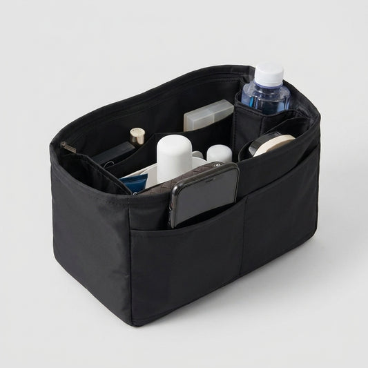 Bag Organiser for LV Neverfull flat lay showing exterior colour, MonBebe Singapore