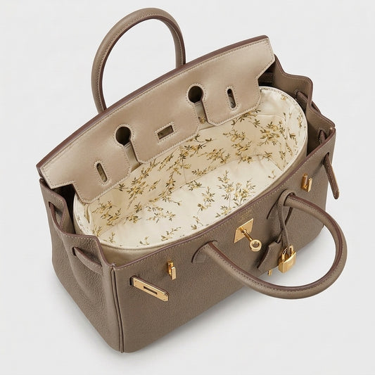 Birkin Bag Organiser fitted inside a Birkin 25, showing structure and fit, MonBebe Singapore