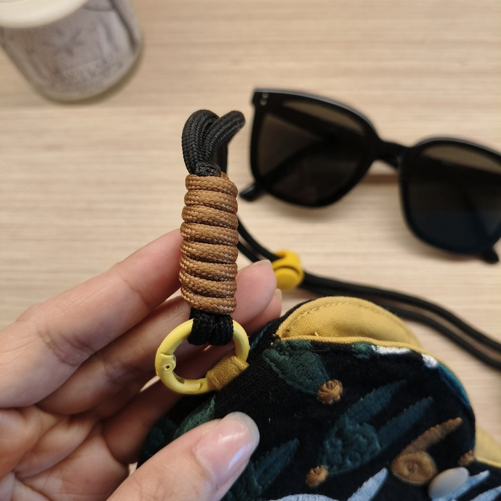 Detachable adjustable crossbody strap detail on Bloom embroidered glasses case — MonBebe Singapore