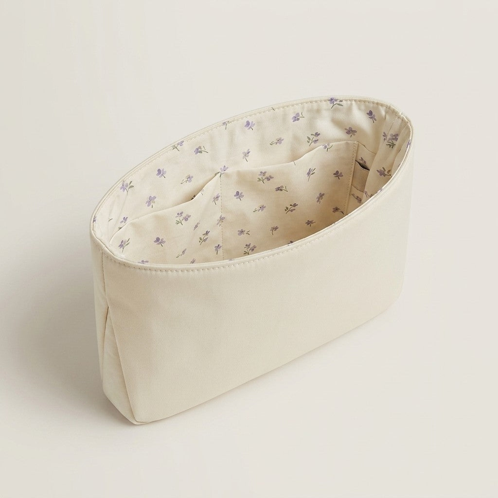 Evelyne Bag Organiser floral interior print, inside an Evelyne bag, MonBebe Singapore