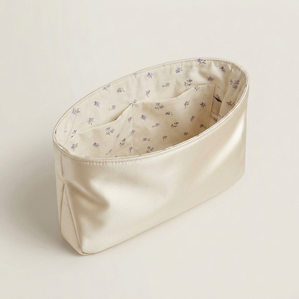 Evelyne Bag Organiser floral interior print, inside an Evelyne bag, MonBebe Singapore