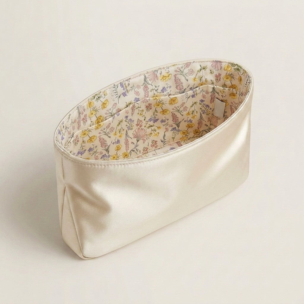 Evelyne Bag Organiser floral interior print, inside an Evelyne bag, MonBebe Singapore