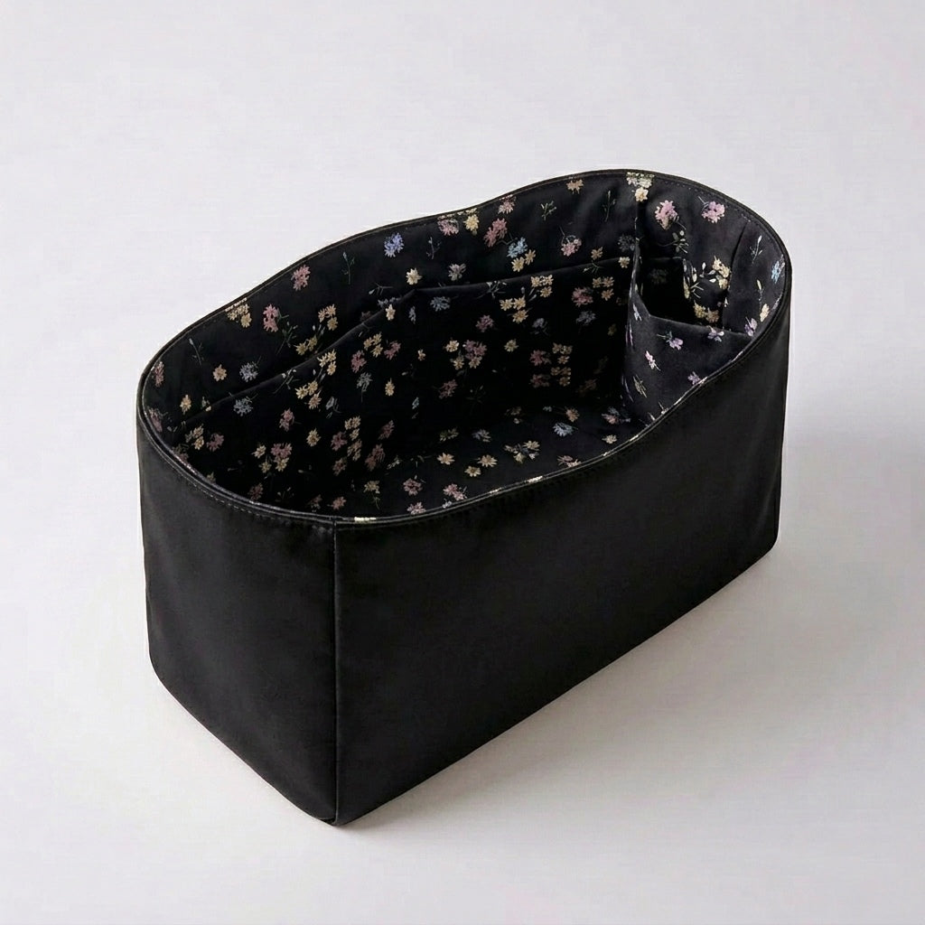 Goyard Bag Organiser floral interior print, inside a Goyard tote, MonBebe Singapore