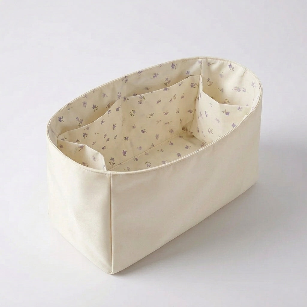 Goyard Bag Organiser floral interior print, inside a Goyard tote, MonBebe Singapore