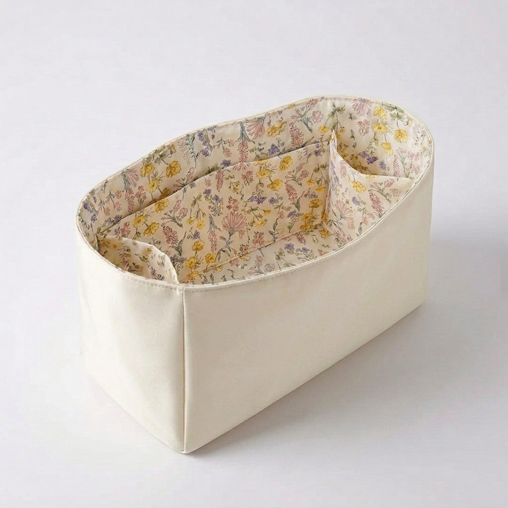 Goyard Bag Organiser floral interior print, inside a Goyard tote, MonBebe Singapore