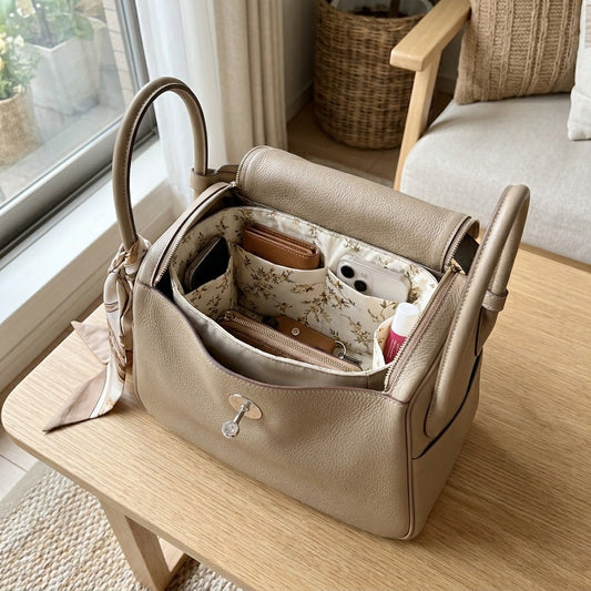 Lindy Bag Organiser floral interior print, inside a Lindy bag, MonBebe Singapore