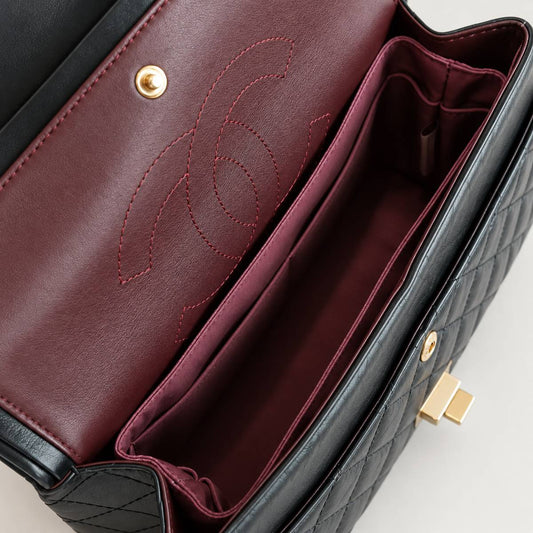 Bag organiser fitted inside a Chanel 2.55, showing fit and structure, MonBebe Singapore
