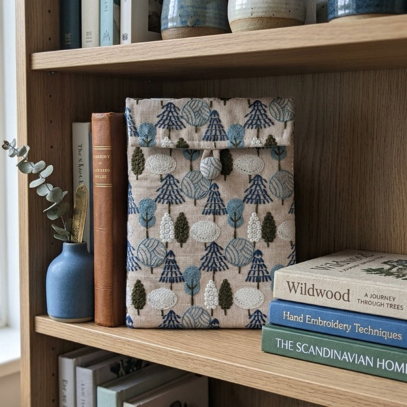 Rowan sleeve resting on a shelf styled with books, MonBebe Singapore