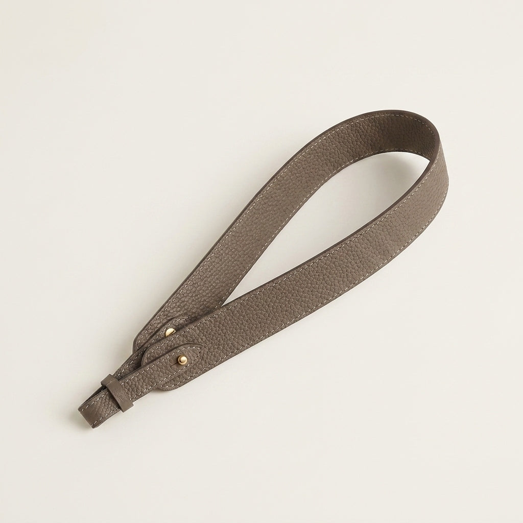 Wren genuine leather Picotin strap in Etoupe, gold hardware – MonBebe